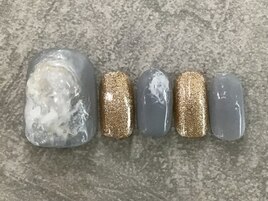 フット　ブルー×ゴールド