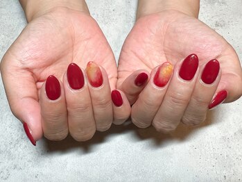 プルメリア(Plumeria)/【ハンド】ボルドー×ニュアンス