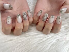 冬のチェックネイル