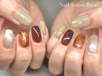 秋ネイル/べっ甲/シンプル