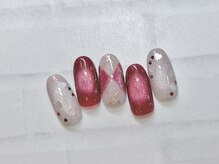 ライト ネイルズ ニシノミヤ(light nails NISHINOMIYA)/バレンタイン♪アーガイルネイル