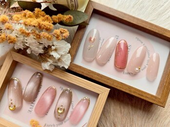 春ネイル、フラワー、フレンチ