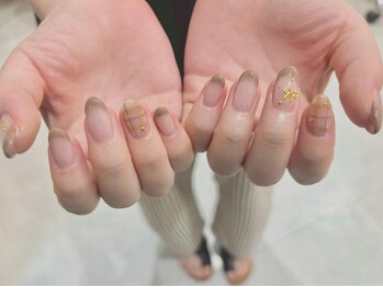 ビューティービースト フォー ネイルアンドアイラッシュ 松浜店(beauty:beast)/ブラウンチェックフレンチ