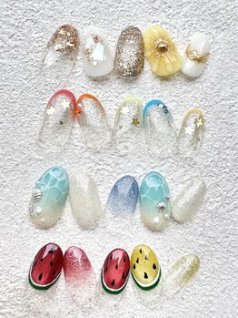 ネイルアンドアイラッシュ グレース 川西店(nail&eyelash Grace)の写真/丁寧なオフ付★旬で可愛いデザインがたくさん!!高品質ジェルを使っているのででモチも抜群です♪