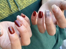 ネイルアルケー(Nail ARCHE)/ニュアンスチェック柄ネイル