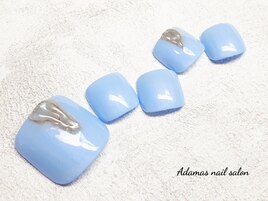 フットぷっくりミラーネイル