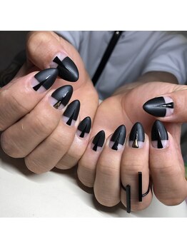 ライフ セカンド(LIFE2nd)/ブラック個性派ネイル