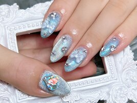 キラキラ水色マグネット