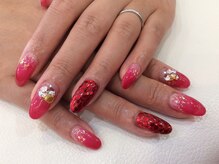 シャンネイルケアサロン(Shan Nail caresalon)/赤ネイル
