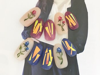 ネイルサロン キャンディネイル(Candy Nail)/バラ×フィルム by横山
