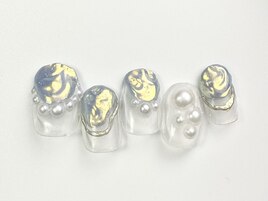 オーロラ塗りかけネイル