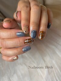 ブラウン×ブルー