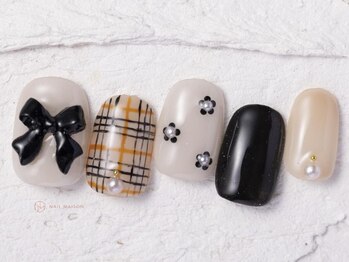 ネイルメゾン 池袋店(NAIL MAISON)/チェックリボン¥10550
