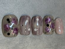 カラネイル 南森町店(calla nail)/紫陽花　お花　ニュアンス　