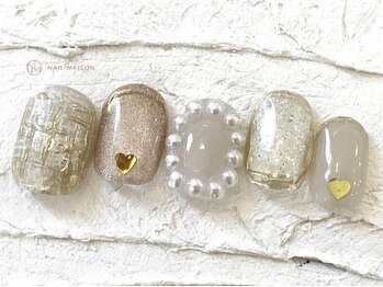ネイルメゾン 池袋店(NAIL MAISON)/ガーリー春ツイード￥10550