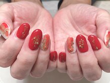 ネイルサロン マハロ 横浜四季の森フォレオ店(Nail Salon Mahalo)/お正月ニュアンス