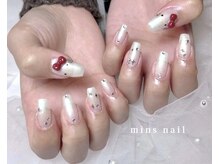 ミンズネイル(minsnail)/長さ出し手書きキティネイル