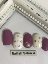 ネイリッシュサロン エー(Nailish Salon A)/ホワイトドットネイル