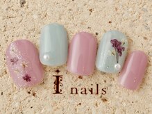 アイネイルズ 町田店(I nails)/くすみ押し花ネイル 7480円