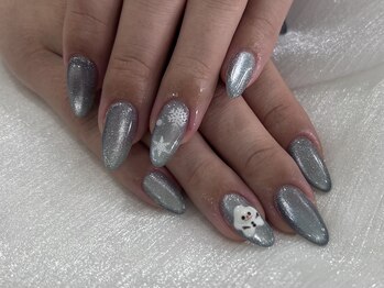 雪だるまネイル