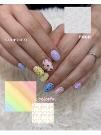 カラフルレート×ドットネイル