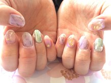 トータルサロン 白べぇーっ プラス/大理石風ネイル