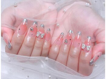 マルチューネイル 池袋(MARUCHU NAIL)/チップ長さだし》ガラスフレンチ