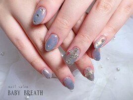 持ち込み☆水色ネイル