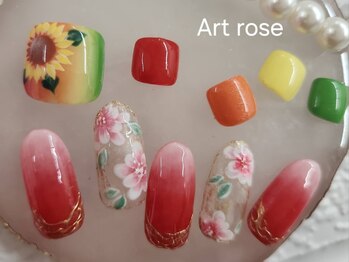 ネイルサロンアンドネイルスクールアートローズ 町田店(Art Rose)/お花ネイルデザイン