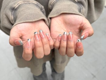 ロエン 北岡崎(ROEN)/ガラスフレンチ×チークネイル