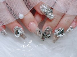 ラメグラ×ストーン埋め尽くし