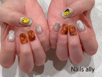 ネイルズアリー 立川店(Nails ally)/べっこう×マグネット×パーツ