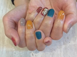 秋ネイル/こっくりカラーネイル