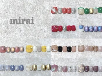ミライ トータルビューティーサロン(mirai)の写真/サンダルにぴったりな初夏らしいデザインをご用意中★明るいカラーでお足元も是非楽しんでください♪