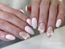 ネイルプラザ 河原町OPA店(NAIL PLAZA)/ベイビーピンク×レースネイル