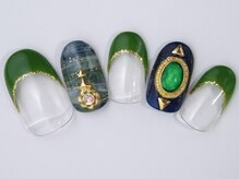 ネイルサロン ドレリッチ 大宮店(drerich)/カーキフレンチチェック