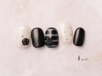 アイネイルズ 横浜EAST店(I-nails)/モノクロボーダーネイル