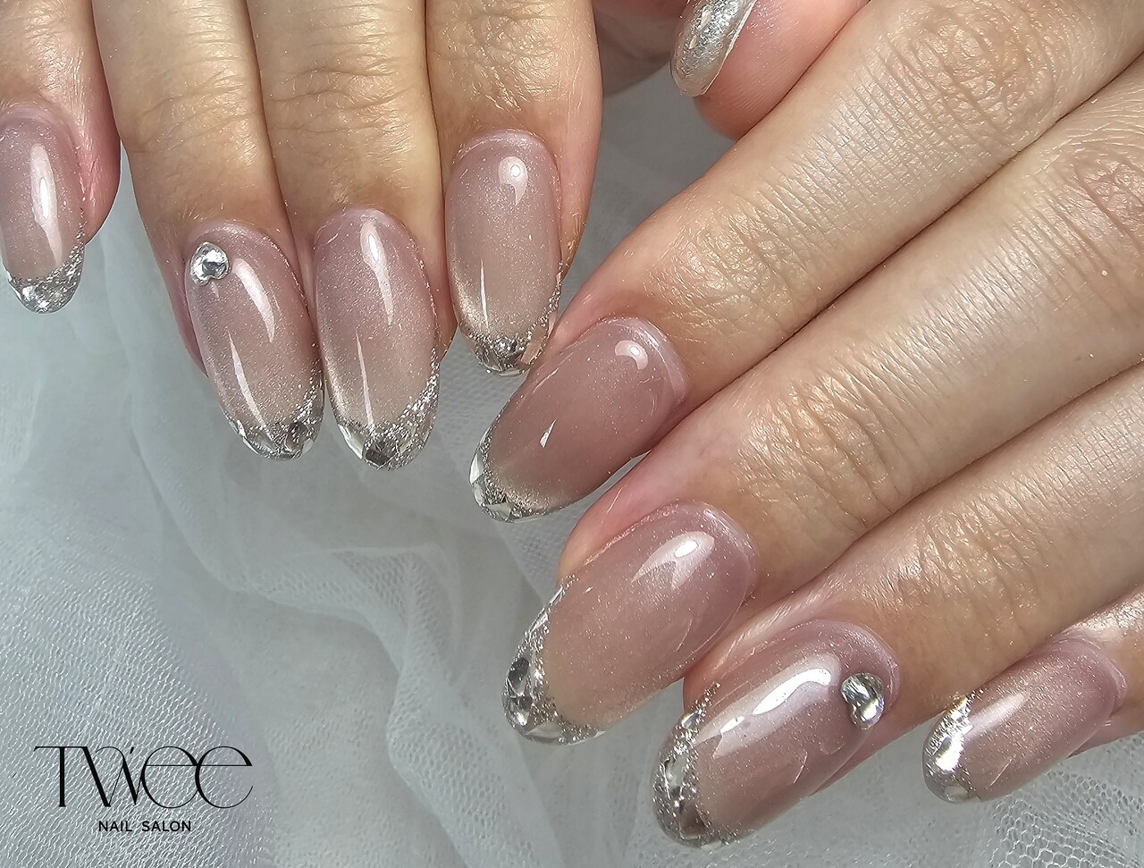 つやつやガラスフレンチ：PG012464687｜ネイル 本町(nail Twee salon