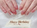 誕生日シンプル大人ネイル