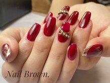 ブラウン(Brown.)/綺麗目ネイル、長さだし１０本