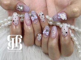 ドット×グラデーションネイル