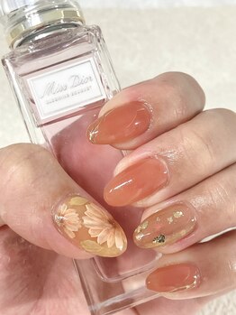 ノエル(Noel)/秋色フラワーネイル