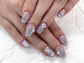 ネイルR 調布店の写真/【ブルーマグネットネイル(税込12540円)】イベントや特別な日に♪種類豊富なデザインを楽しみたい方◎