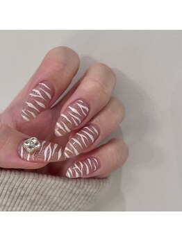 ネイルスペース ジェイズ ピンキー(NAIL SPACE J's PINKY)/白ゼブラ
