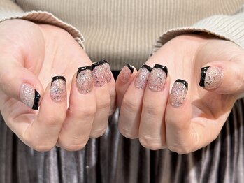 ラメ＋フレンチ