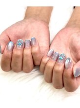 アトリエハルミナ バイ バラ 三島店(atelierharumina by valla)/マグネット/ブルー/雫ネイル