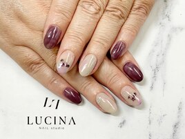 C-1081 秋パープル押し花ネイル