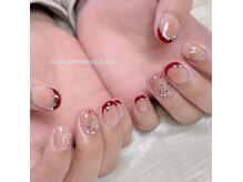 リアンド(Li&)/ドット&あかフレンチネイル