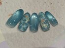 水面ネイル・金魚