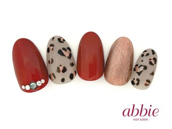 ネイルサロン アビー 宮益坂店(abbie)/ハートレオパード¥11693